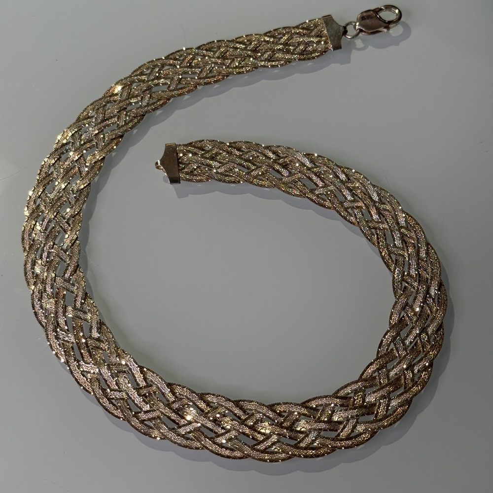 Milor 925 Silver Braided Necklace